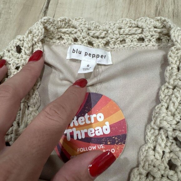 NWT Blu Pepper Womens Size Small Floral Crochet Geometric Skirt Summer Vacation - Picture 9 of 9